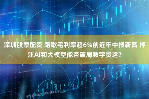 深圳股票配资 路歌毛利率超6%创近年中报新高 押注AI和大模型能否破局数字货运？
